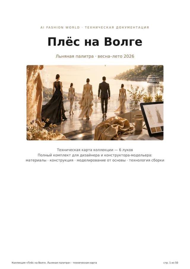 Страница тех-карты коллекции «Плёс на Волге»
